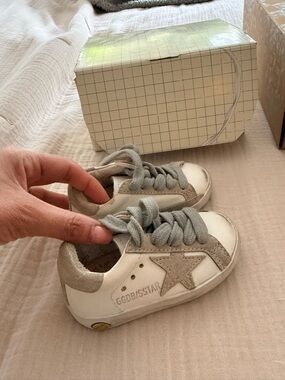 Golden Goose Kids White & Gray Star Sneakers